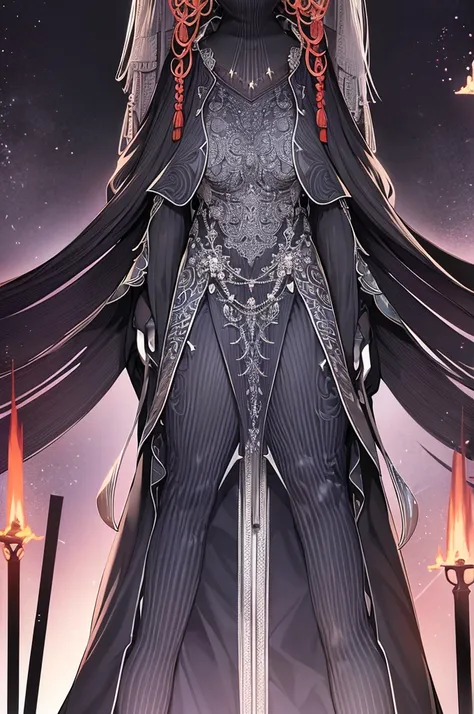 an imposing woman who seems to be made of black obsidian. His face is expressionless, with sharp features and his body is agile and muscular. The body of the stand is covered in intricate white quartz patterns, each a different size and shape. Her eyes are...