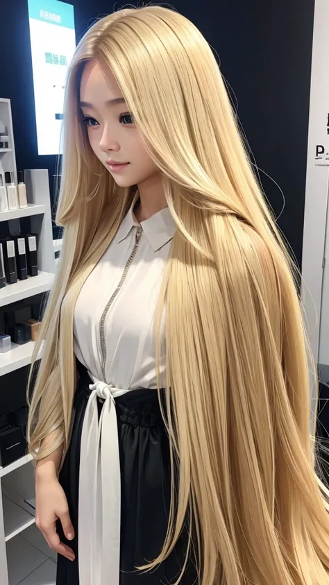 AI-like beauty　Fair skin　Long Hair　blonde　1 person　bright