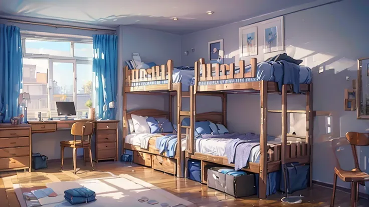 (((masterpiece))), (((best quality))), a magical dorm bedroom, minimalis interior