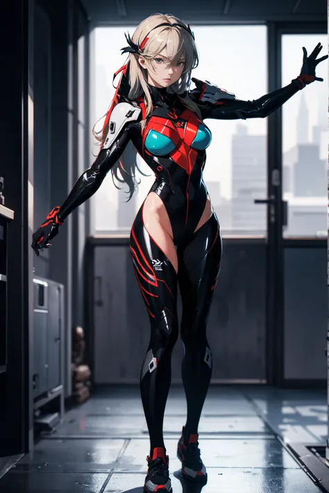 (((full-body shot)))  (((Young woman))), ((best quality)), ((On the table)), (detailed: 1.4), (absurd), 35 year old adult woman wearing Simon Bisley style micro thong, Genesis New Movie Neon Style Costumes, Two-piece costume, Silver long hair, Arm tattoo, ...