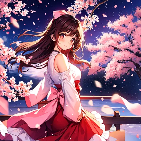 to you, cherry blossoms at night