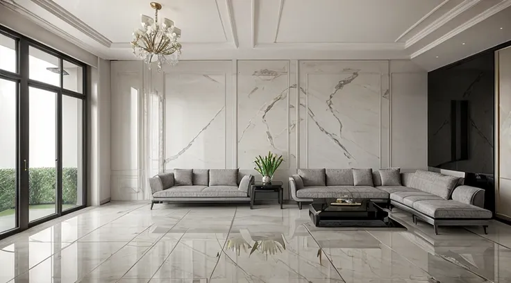 masterpiece, best quality, super high resolution,livingroom, supper detail, glossy marble floor,kth panoramic studio