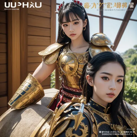 Upscale 35mm lens profesional photography of beautiful Realistic Ghibli Style woman in Versace Samurai Mechan Armor.
Selfie pose, photography pose, profesional Magazine cover model pose.
UHD, 32k