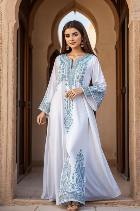 Femme magnifique gorgeous belle en caftan traditionnel marocain. Tendance printemps 2024