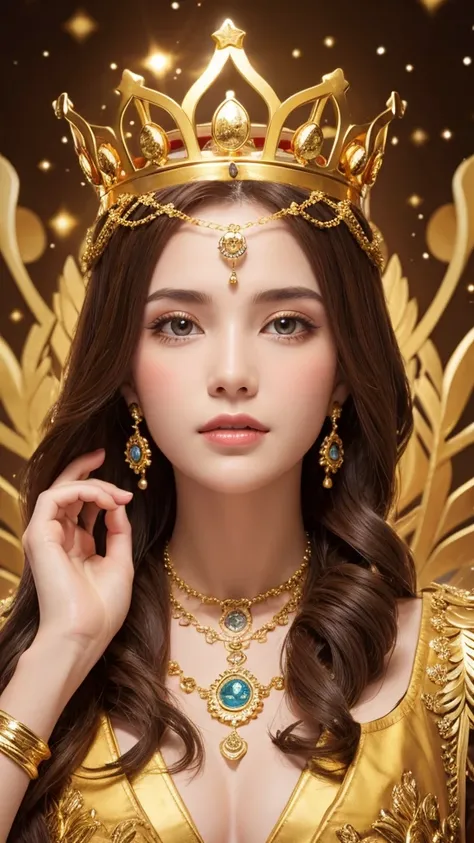 Goddess　gold　crown　