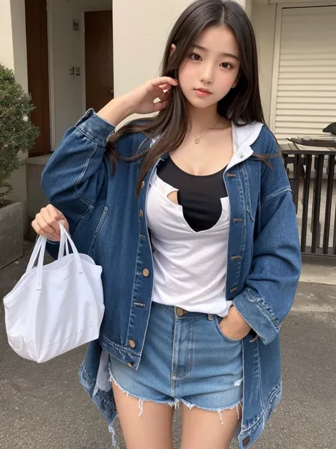 14-year-old girl、、Big Tits、Her chest is visible through her clothes