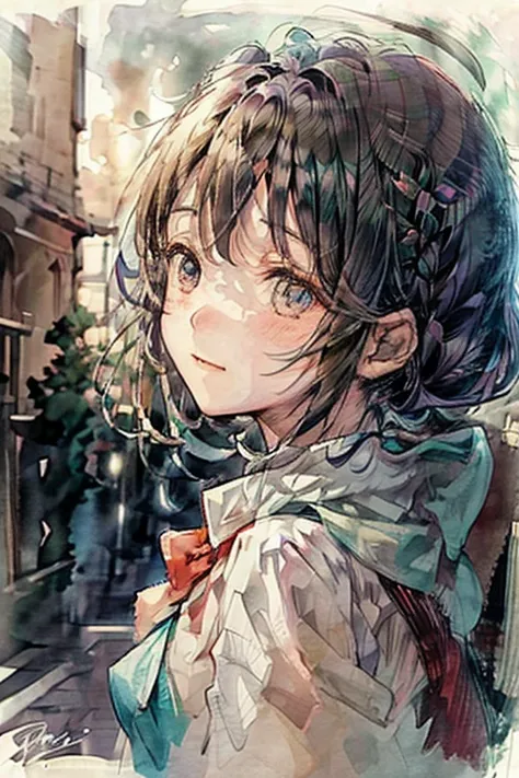 Anime Style。A young woman closing her heart。She is looking sadly out the window。gradually、Her friends and family were by her side.、Her expression softened as she felt the warmth.、Smile。