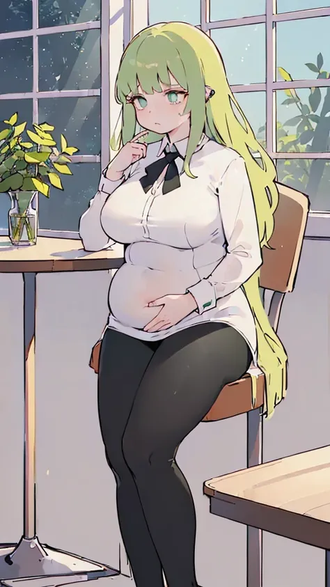 (flat:1.5),(cafe, window, sunlight, table, chair, sedentary:1.5) (BIG ASS, thick thighs:0.7), (warm light source:1.2), intricate details, volumetric lighting, Realism BREAK(masterpiece:1.2), (top quality), 4K, ultra detail, (Dynamic configuration:1.4), Ver...