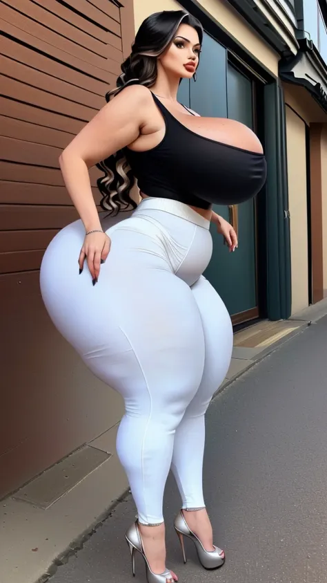 a Romanian widow, (((she is a whore), (she is 49 years old, she has an intimidating elongated and thick towering body), (she is plump), (she has huge widened and thick thighs), (she has very thick and elongated heavy and prominent wide breasts), (she has v...