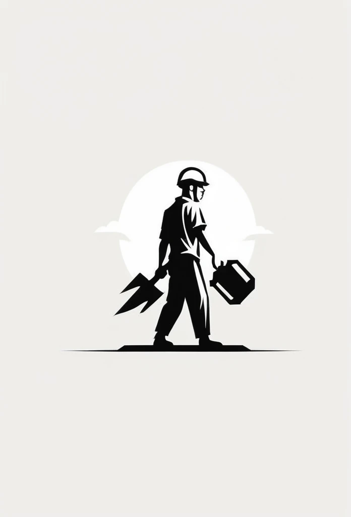 Logo of a Japanese fashionable building demolition company
　
The logo contains a person who is carrying out demolition work (big picture)
Pretty cool

chic and modern design
monotone



The background is white