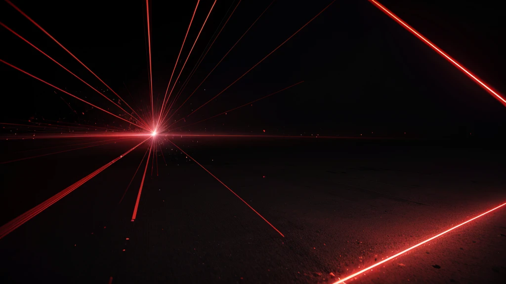 2 red lasers colliding on center of the image