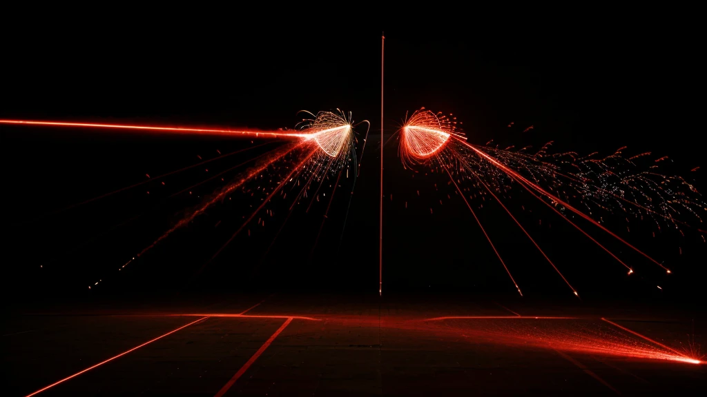 Two Red lasers colliding