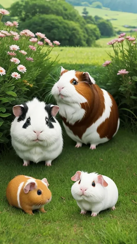 Ghibli style、Guinea pig、grassland、Fantasy、Japanese style