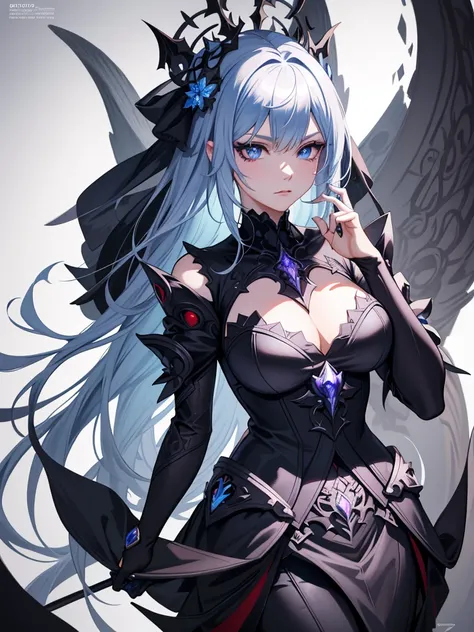 Anime girl with blue eyes and gothic makeup, Detailed digital anime art, Guviz-style artwork, Stunning anime face portrait, wlop rossdraws, 8K high quality detailed art, 4k highly detailed digital art, detailed matte fantasy portrait, rossdraws portrait, G...