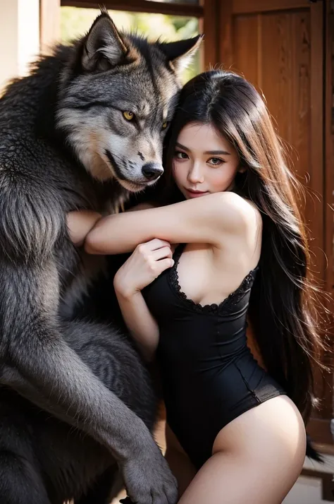 cat beast, wolf beastman, Cute couple