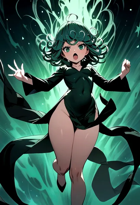 masterpiece,1girl,solo ,open mouth, fullbody, skirt, ((tatsumaki))