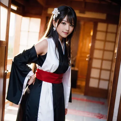 Kasumi Arimura, Combat Stance, Shrine maiden costume, Side Tail,