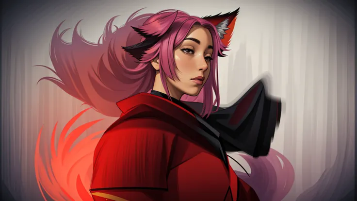 1girl,solo,, official art, unity 8k wallpaper, ultra detailed, beautiful and aesthetic, beautiful, masterpiece, best quality,, Kitsune witch, fox mask, haori jacket, foxfire spell, fox familiar, transformation,