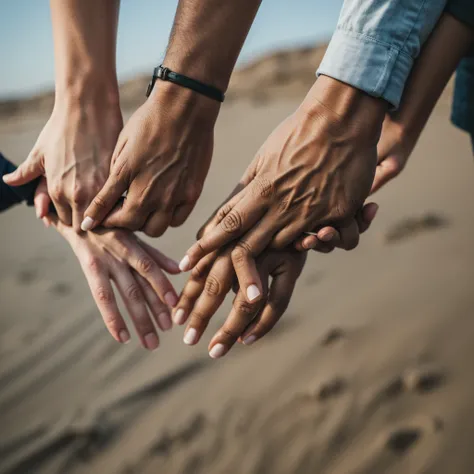 Two people holding hands 