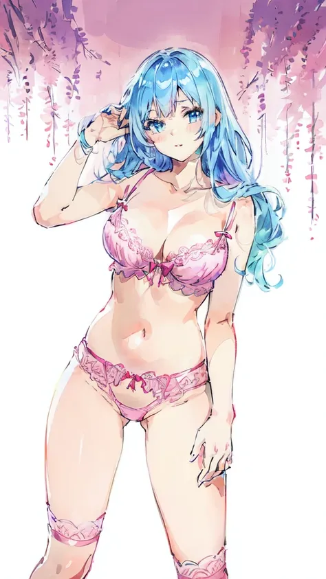 anime - style illustration of a woman in lingerie posing for a picture, Enchanting anime girl, , whole body portrait of a short!, whole body;, Beautiful and attractive anime woman, whole body!!, anime whole body illustration, From Girls Frontline, whole bo...