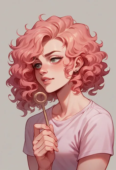 I want a very vain character that I really like, who has makeup on and has her holding her hand in pink clothes and with curly hair. 
