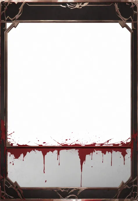 A card border UI，Modern urban minimalist style，Noble and elegant dark suspense style，Leave a square blank space in the middle，There is a ruby under the bezel，There are sapphires on the left and right corners.。Redwood frame，Parchment backing，There are blood...