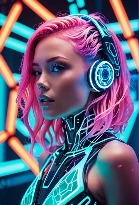 cybernetic style ultimate fusion of technology and allure, cosmic cyber warrior. embodying the creative genius of jovana rikalo,...