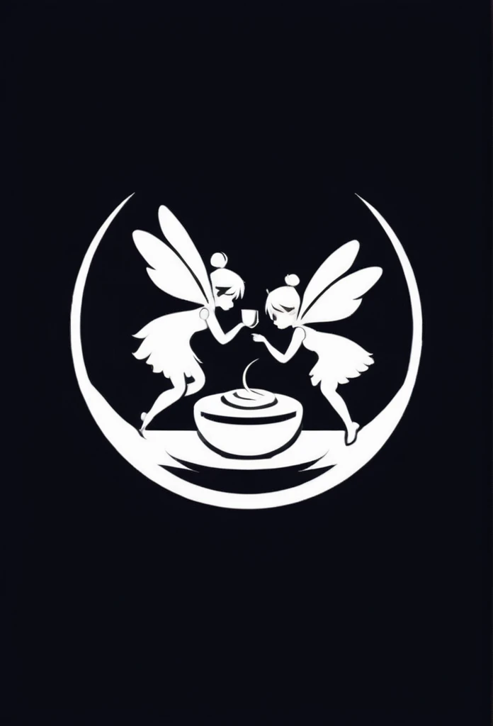 A stylish dining bar logo deep in the mountains of Japan

Inside the distorted leaf-shaped logo, two cute little fairies drink at the bar
although rich in nature has depth
Pretty cool design

chic and modern design
monotone



The background is white