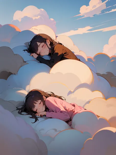 ((Girl sleeping on a cloud))