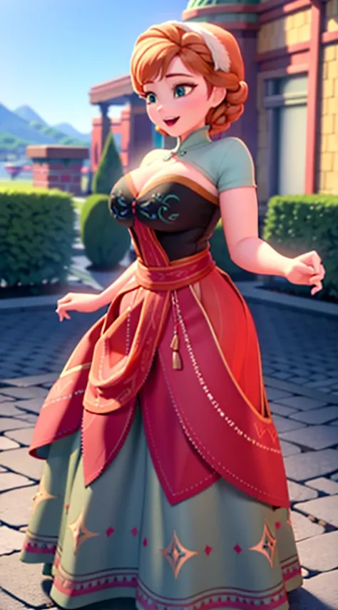 Anna or Arendelle showing her big 