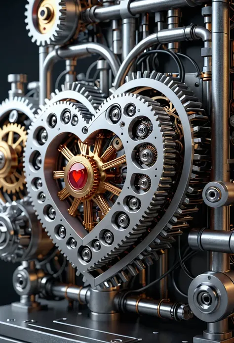 detailed intricate beautiful heart-shaped energy battery, highly detailed scientific industrial machinery, realistic 3d render, photorealistic, 8k, ultra detailed, extremely detailed gears and components, complex futuristic technology, glowing energy orbs,...