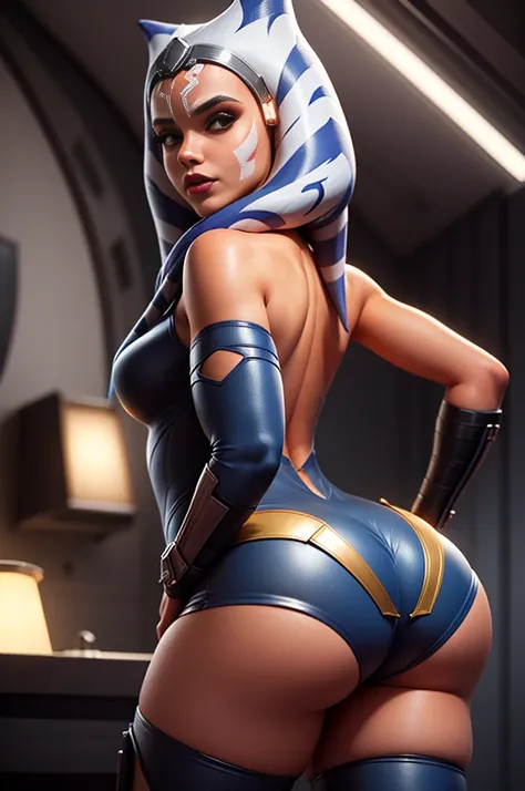   NUDE ahsoka tano, , portrait of ahsoka tano, SEXY POSE  , THICK  NUDE  SEXY, big ass  mara jade skywalker, mara jade, turian, jaina solo, leeloo outfit, gordon freeman as a woman, dark blue segmented armor, style of starfinder, inspired by Eve Ryder, fem...