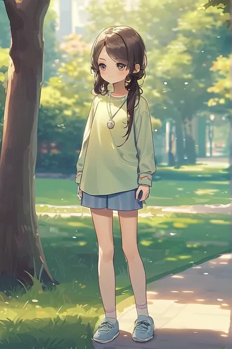 ((Лучшее качество)), ((шедевр)), (подробный), . skinny. The wolf girl. long hair. in the Park. nipples. preschooler.