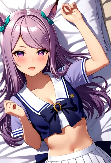 ((8K, Best Quality, masterpiece, Highly detailed)),{{{NSFW}}},Semi-realistic illustrations,Mejiro McQueen (umamusume),{1 girl,beautiful girl,cute,smile,kawaii, lovely,blushing,playful expression},sharp focus,oily skin,beautiful detailed hair,glossy hair,(w...