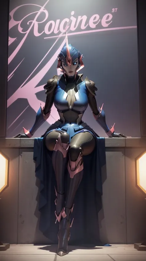 ,Arcee, solo,cleavage, ((whole body and legs in frame)), full body, soft lighting, nightclub, high heel pumps,big hips ,sitting,(detailed face) (detailed eyes) (detailed lips), dress,