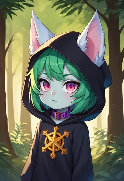 score_9, score_8_up, score_7_up, score_6_up, score_5_up, score_4_up, vexlolxl, yordle, shortstack, pink eyes, green hair, bangs,...