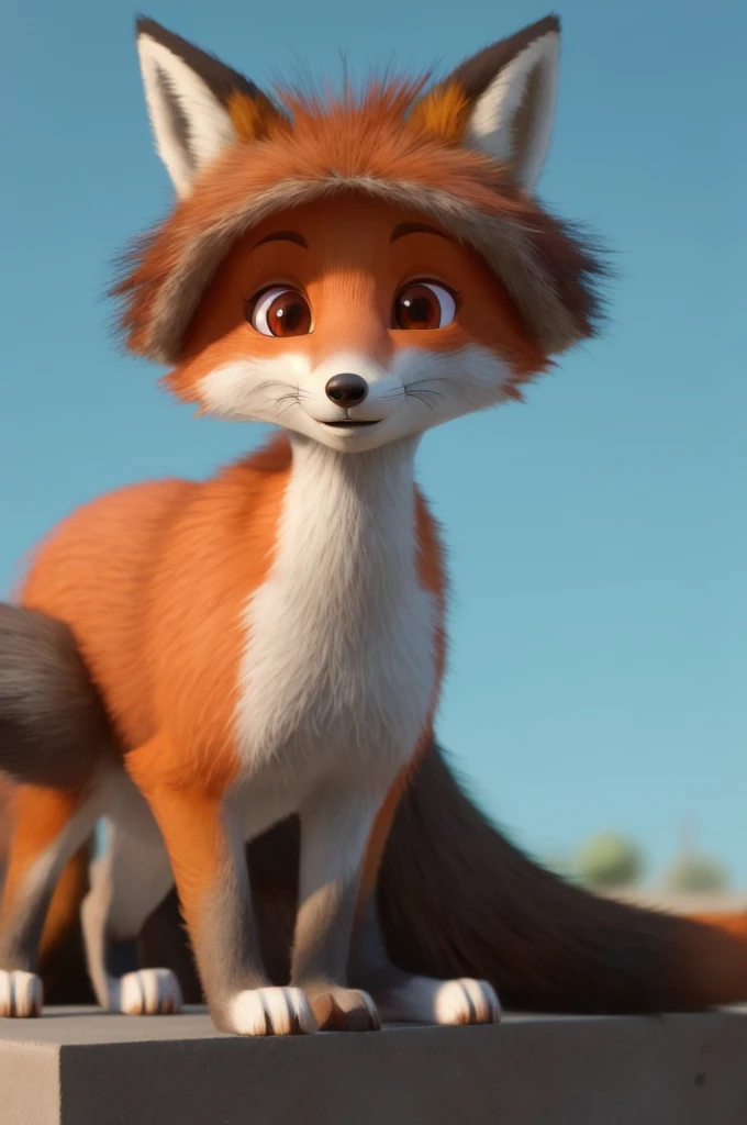    Anthropomorphous Fox girl animated pixar 