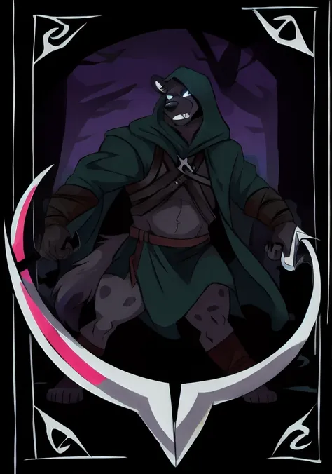 hyena，Black mist，sickle，grim Reaper，Tarot（card）（best quality）