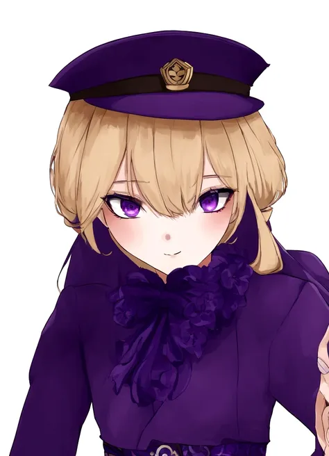 best quality, masterpiece, male, genshin impact bennette, fnaf security guard, purple suit,