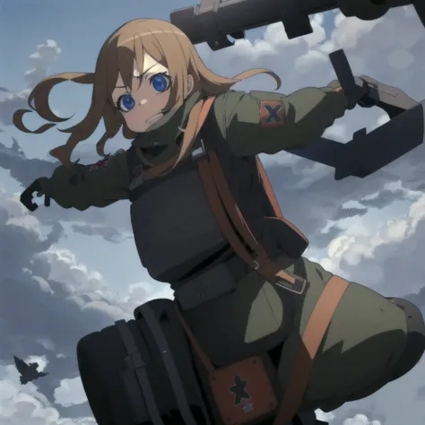 ViktoriyaIvanovnaSerebryakov,1girl,
air_combat_mage,
iron cross,front waist big bag,