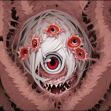 living flesh amalgam, multiple eyes, Eyes, staring at camera, Monster