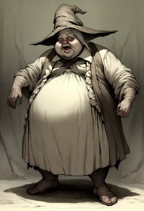 A old and ugly Witch, FAT, horror, full body,