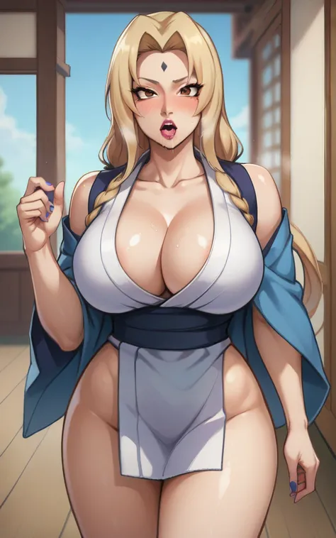 score_9, score_8_up, score_7_up, score_9, source_アニメ, BREAK   TsunadeSDXL, 1girl, 独奏, long hair, breasts, looking at viewer, blush, blonde hair, cleavage, brown eyes,  collarbone, japanese clothes,   nail polish, huge breasts, shiny hair, lips, shiny skin,...