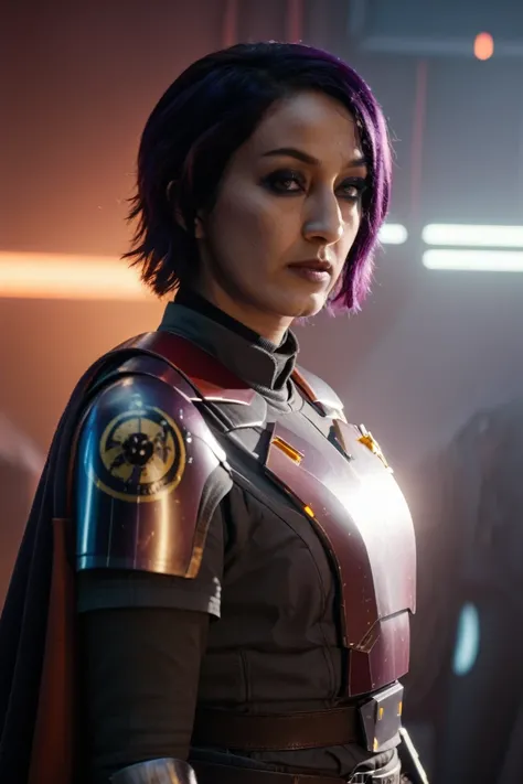 cinematic photo sabine wren wearing armor at observatory. 35mm photograph, film, bokeh, professional, shot by david lachapelle, 4k, highly detailed