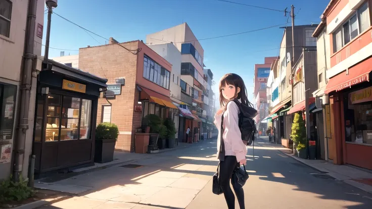 Girl walking in the city