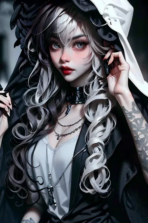 (masterpiece, best quality:1.2), ((detailed)), [graveyar:girl:0.9], 1girl, solo, beautiful, gothic, witch, gloomy, asian woman, ...