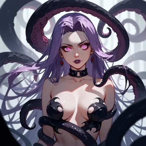 Medusa, Evil-Eyed Serpent in tentacle purple aesthetic art style (score_9,score_8_up,score_7_up,score_6_up,score_5_up,score_4_up)
