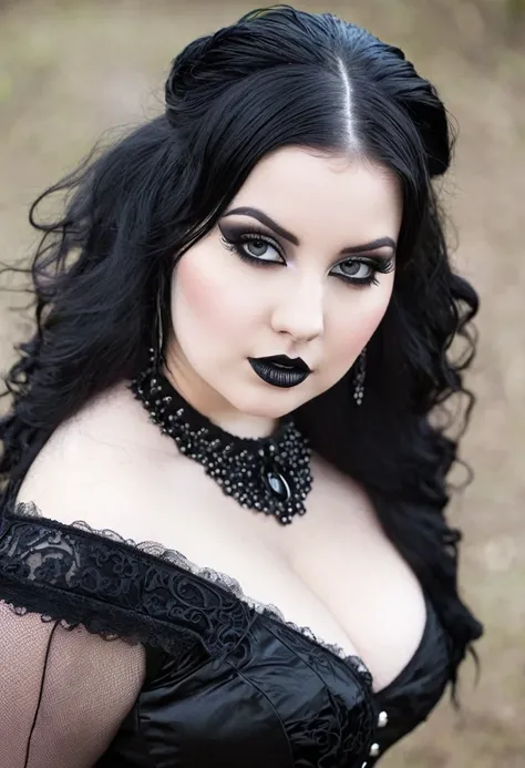 Beautiful voluptuous goth girl