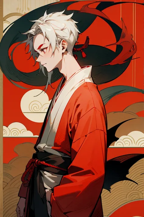 Kimono, male, Edo Period, Japanese Background, Demon, demon skin