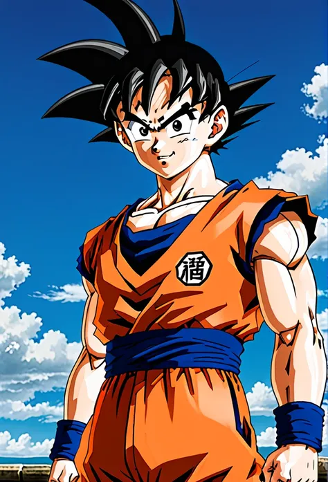 score_9, score_8_up, score_7_up,
gokuxl, solo,1boy,  black eyes, looking at viewer,
 blue dougi, happy, uppar body, black hair ,...